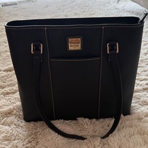 Dooney & Bourke Black Tote with Tan Accents